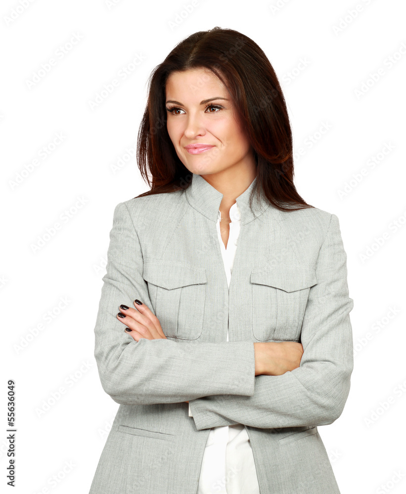 Portrait of beautiful business woman standing with folded arms Portrait of beautiful business woman standing with folded arms