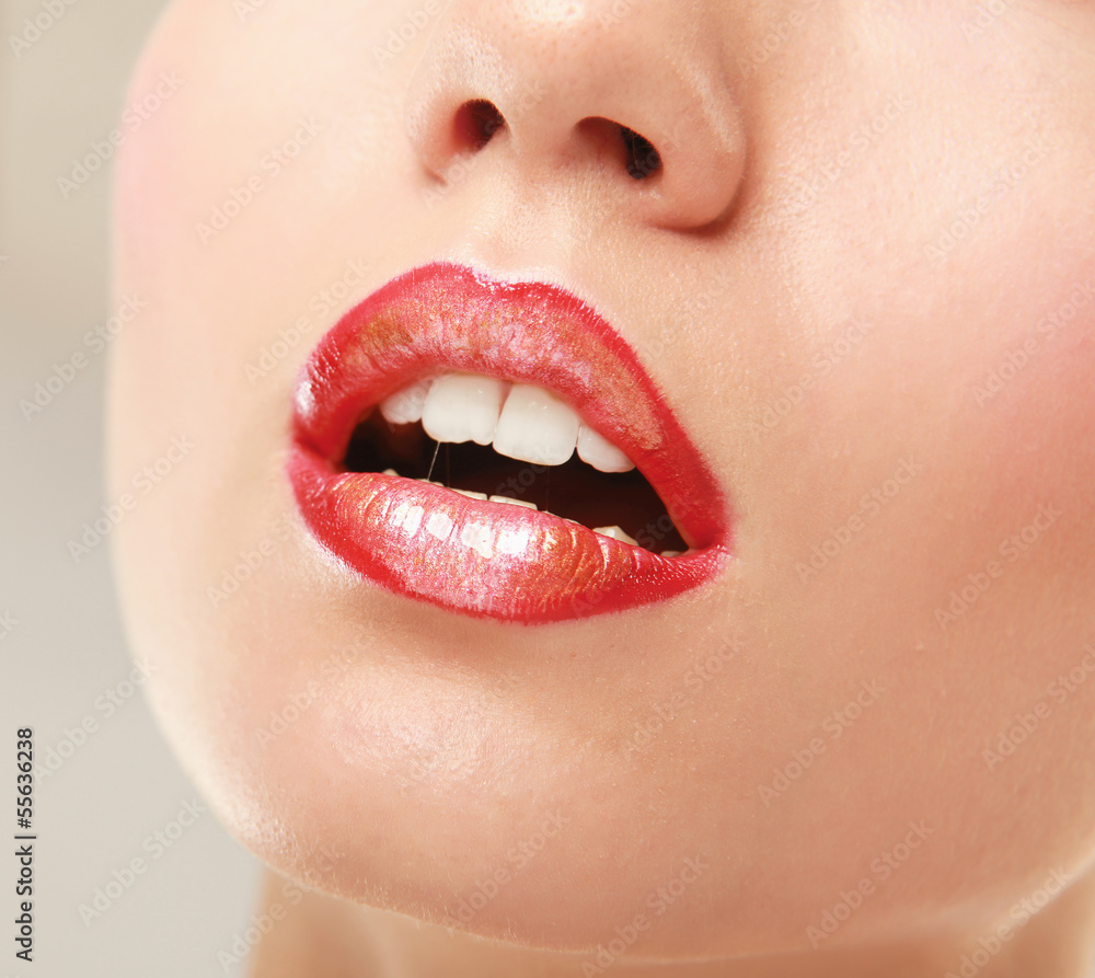 Fototapeta premium Makeup.Professional Make-up. Lipgloss. Lipstick