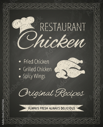 Chalkboard restaraunt poster