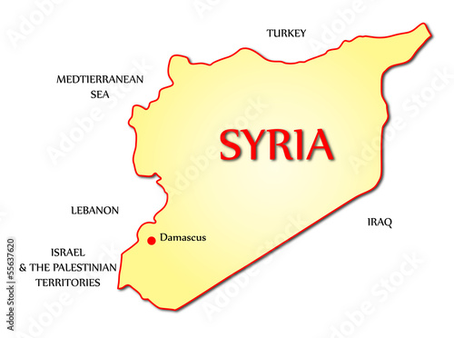 Syria map against white background