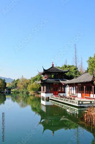 Hangzhou west lake side of the China pavilion © ABCDstock