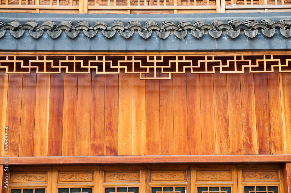 China's wooden wall of the house