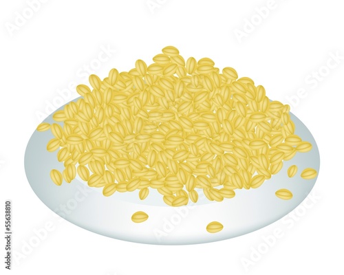 A Lot of Split Peas on White Plate