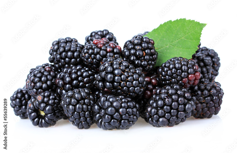 Sweet blackberries isolated on white Sweet blackberries isolated on white