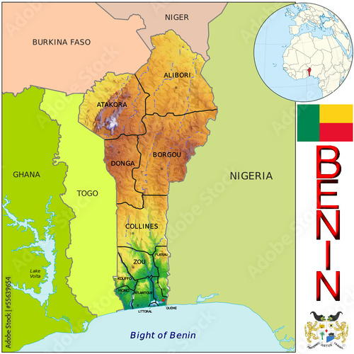 Benin Africa national emblem map symbol location