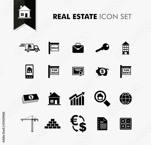 Real Estate fresh icon set.