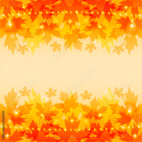 Autumn background with maple leaves.Vector illustration.