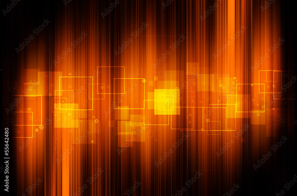 orange technology in black background