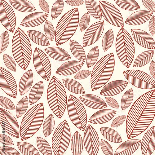 A seamless pattern with leaves - Vector illustration