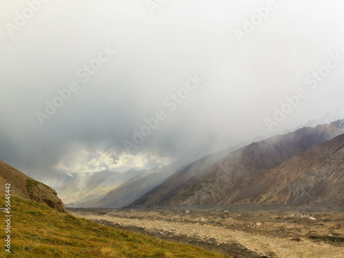 Rain in the mountains. Kirgystan, central Tien Shan photo