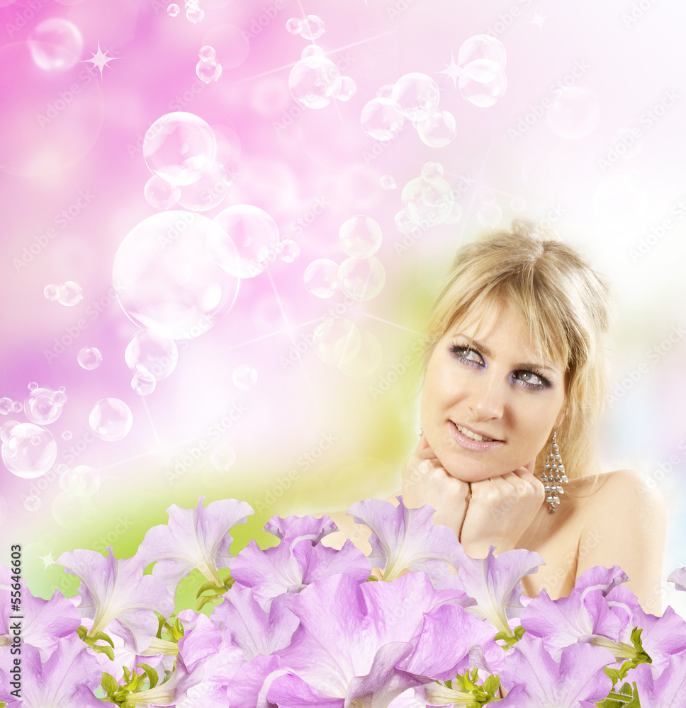 Beautiful Girl With Orchid Flowers