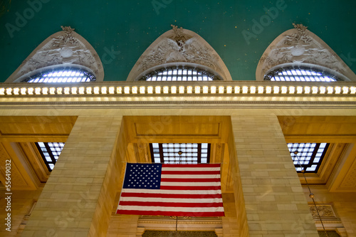 central station NY, US flag