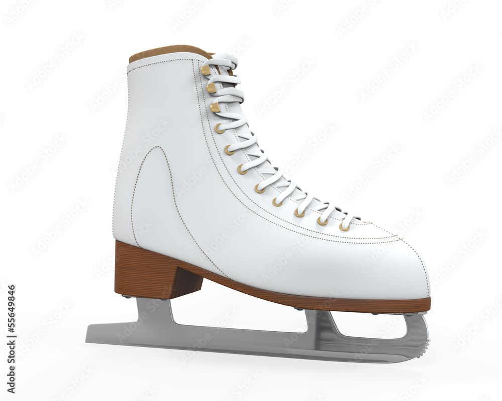 White Figure Skates Isolated White Figure Skates Isolated