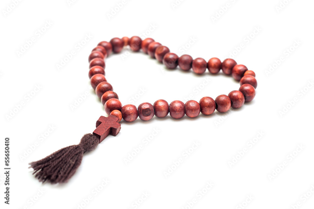 Fototapeta premium Wooden rosary with cross