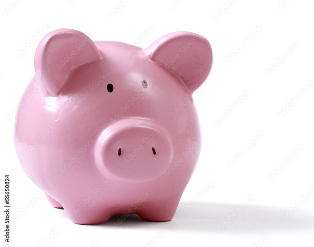 Piggy bank style money box isolated on a white background. Piggy bank style money box isolated on a white background.