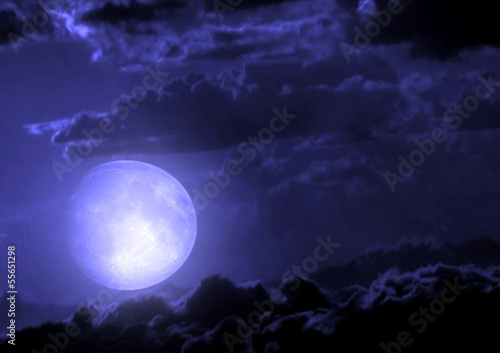 The moon in the night sky in clouds © marusja2