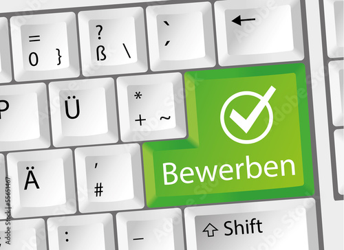 Bewerben - Arbeit - Karriere - Tastatur deutsch