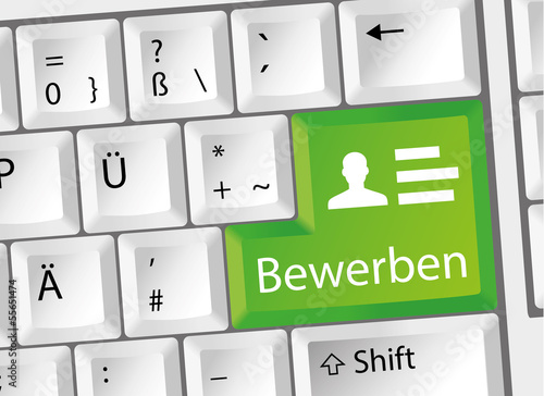 Bewerben - Arbeit - Karriere - Tastatur deutsch