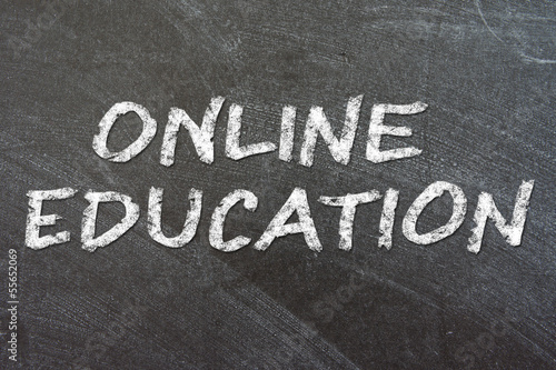 Online Education written with white chalk