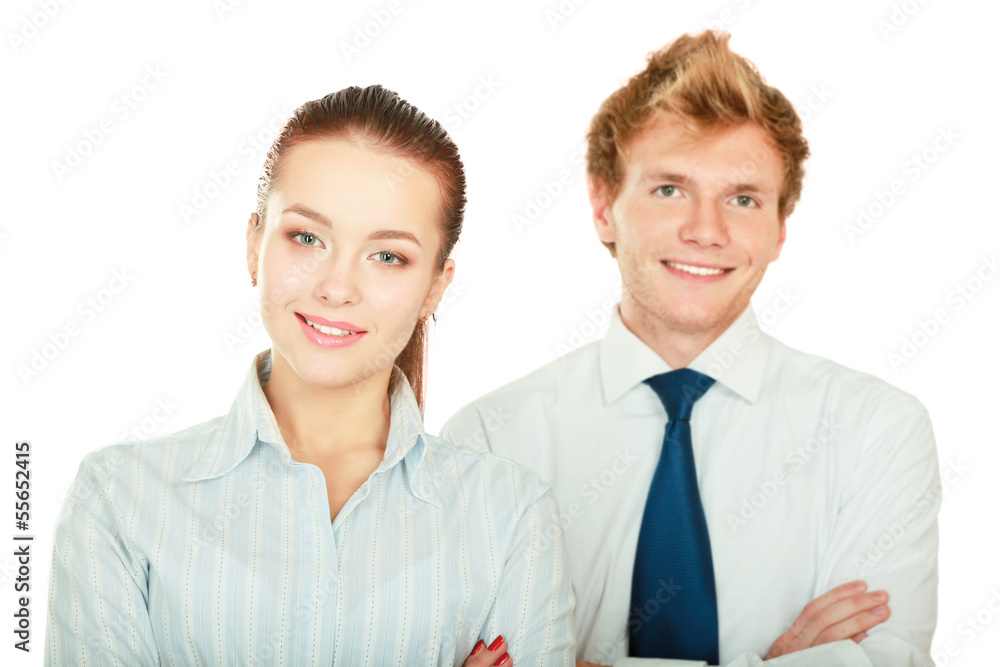 Portrait of business people, isolated on white background Portrait of business people, isolated on white background