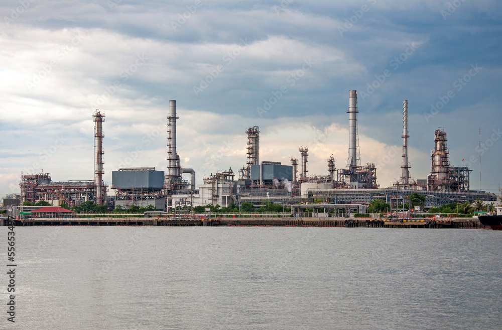 Oil refinery factory at river Thailand Oil refinery factory at river Thailand