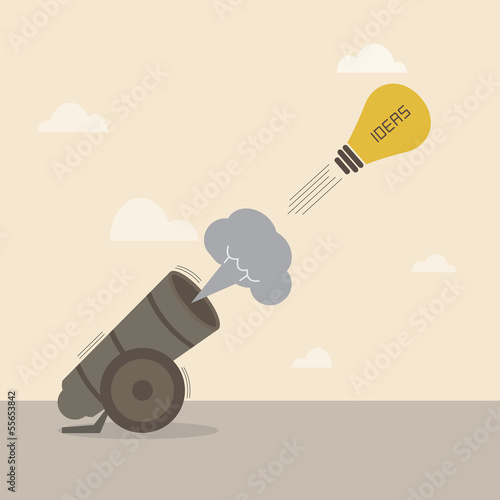 Lighbulb idea is launched from big cannon