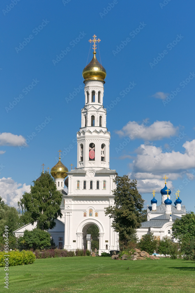 Temple complex in the village of Zavidovo. Russia.