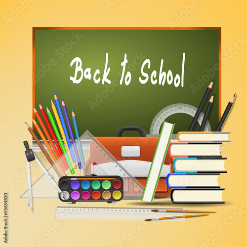 Back to school background. Vector Illustration - EPS 10