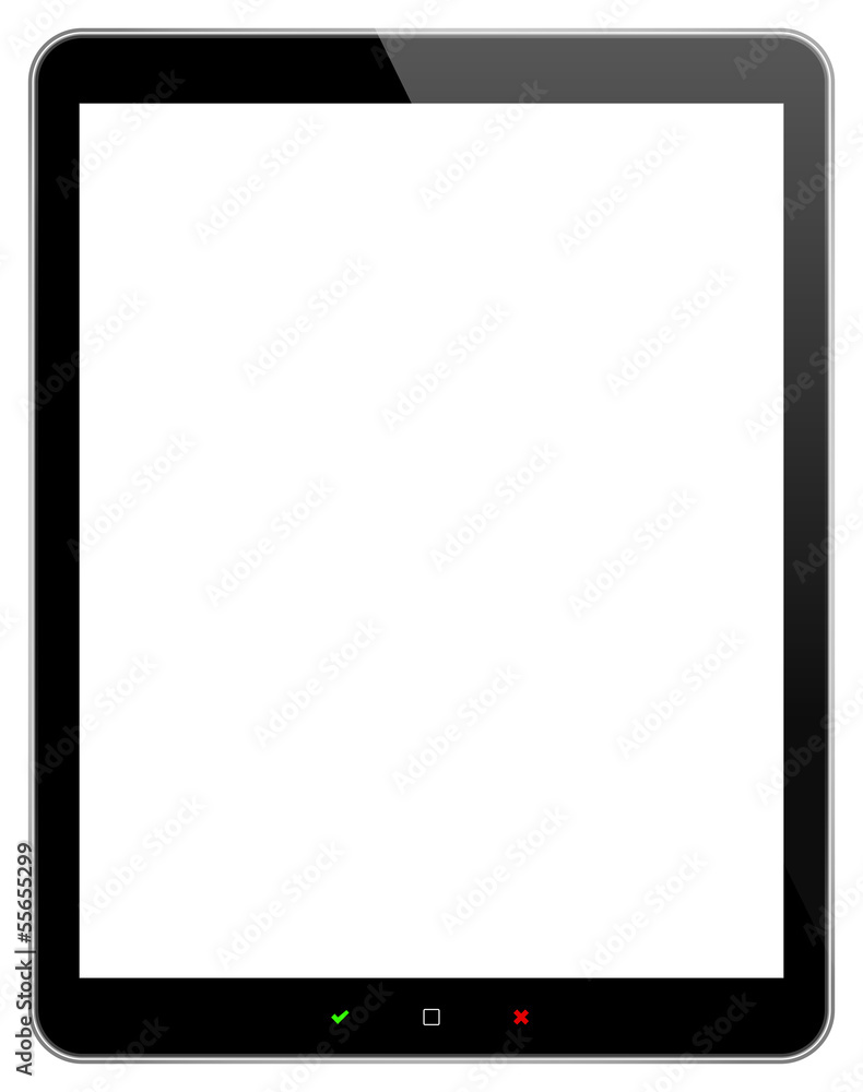 Black Business Tablet With Accept And Reject Buttons Isolated Black Business Tablet With Accept And Reject Buttons Isolated