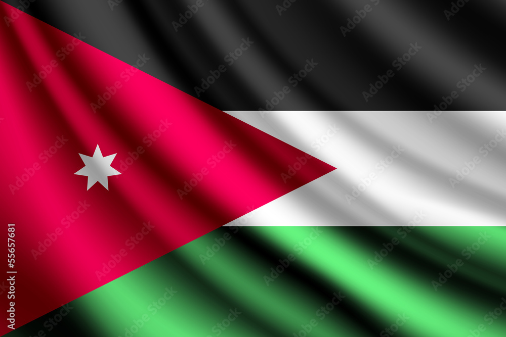Waving flag of Jordan, vector Waving flag of Jordan, vector
