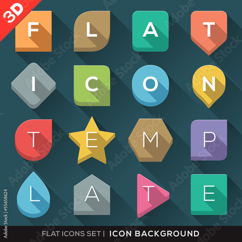 Geometric Shapes background for Flat Icons Set
