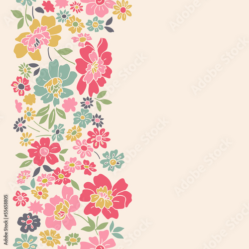 Vertical seamless floral background. © SvitDen