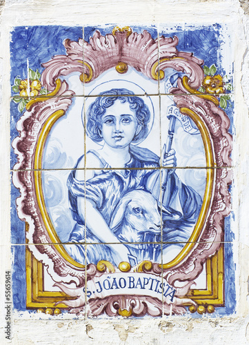 vintage portuguese tiles with saint john