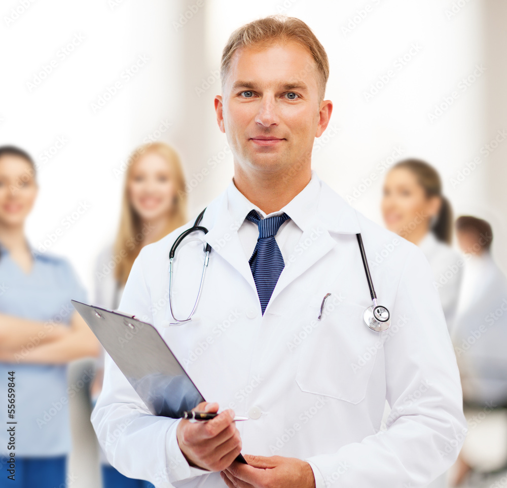 male doctor with stethoscope and clipboard male doctor with stethoscope and clipboard