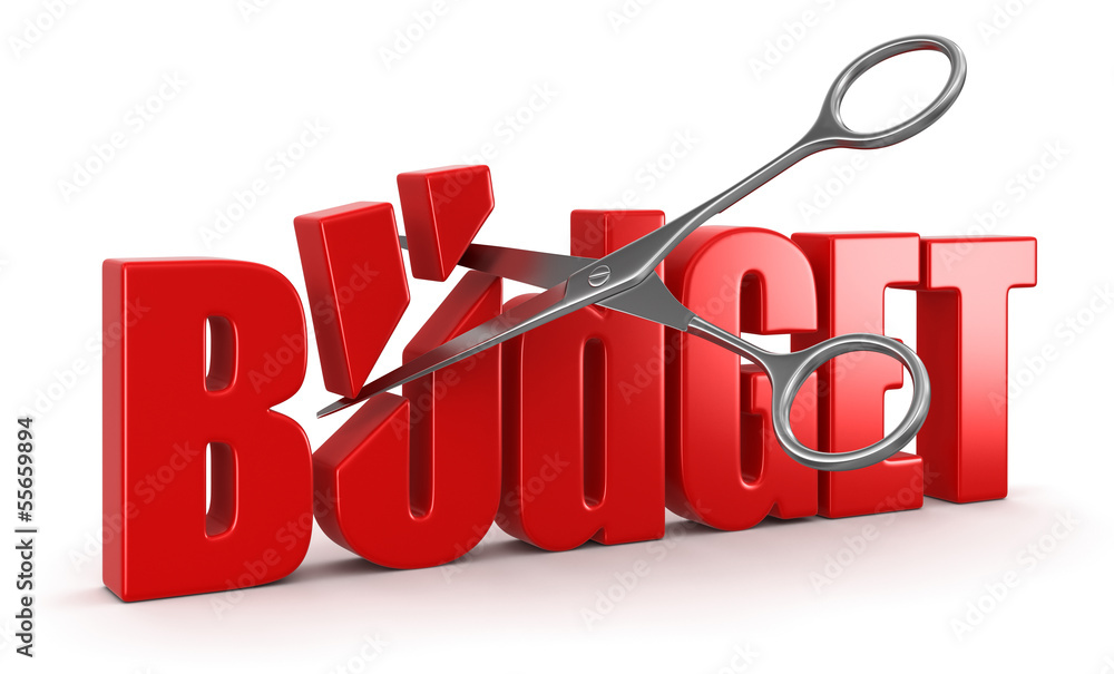 Scissors and budget (clipping path included) Scissors and budget (clipping path included)