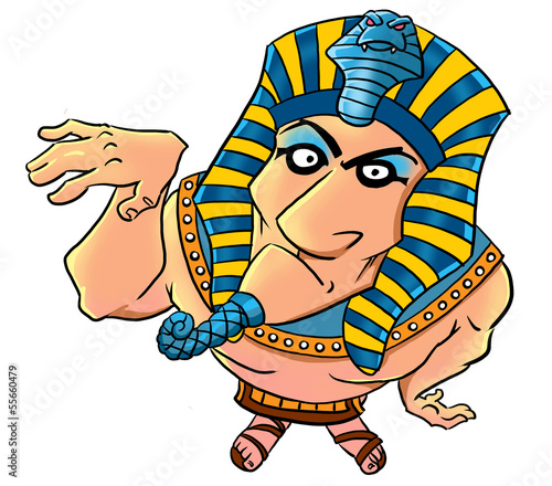 Funny cartoon egyptian pharaoh