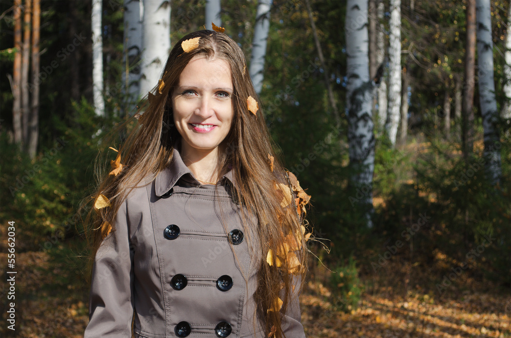 Autumn portrait of the beautiful woman Autumn portrait of the beautiful woman