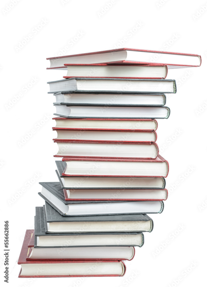 Stack of real books on white background Stack of real books on white background