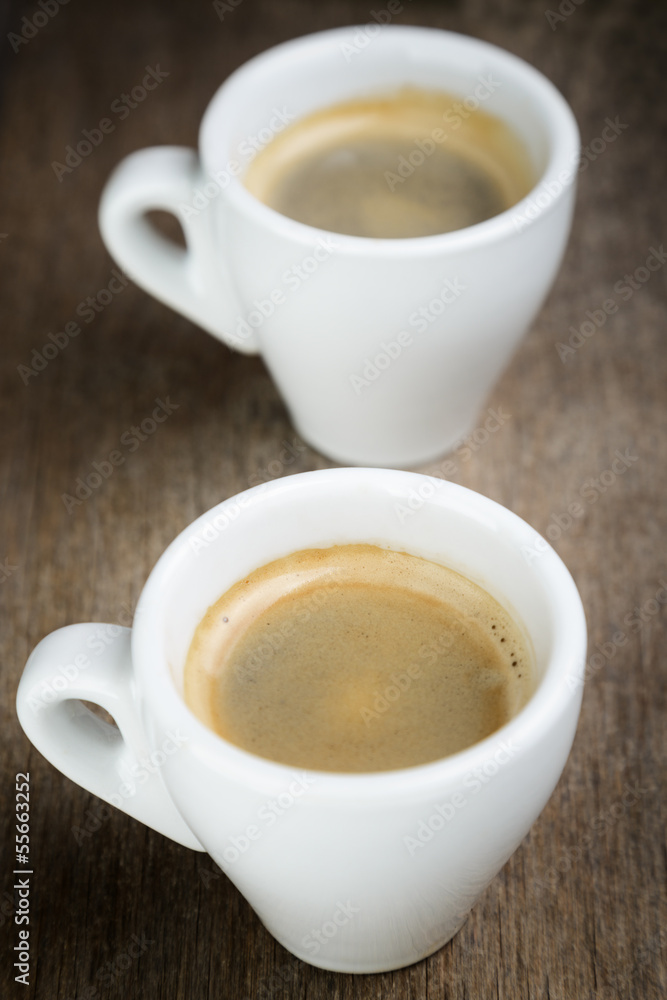 fine espresso in cup on table fine espresso in cup on table