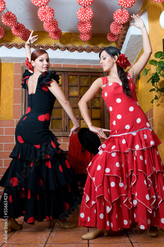 spanish dancers in april flamenco party photo