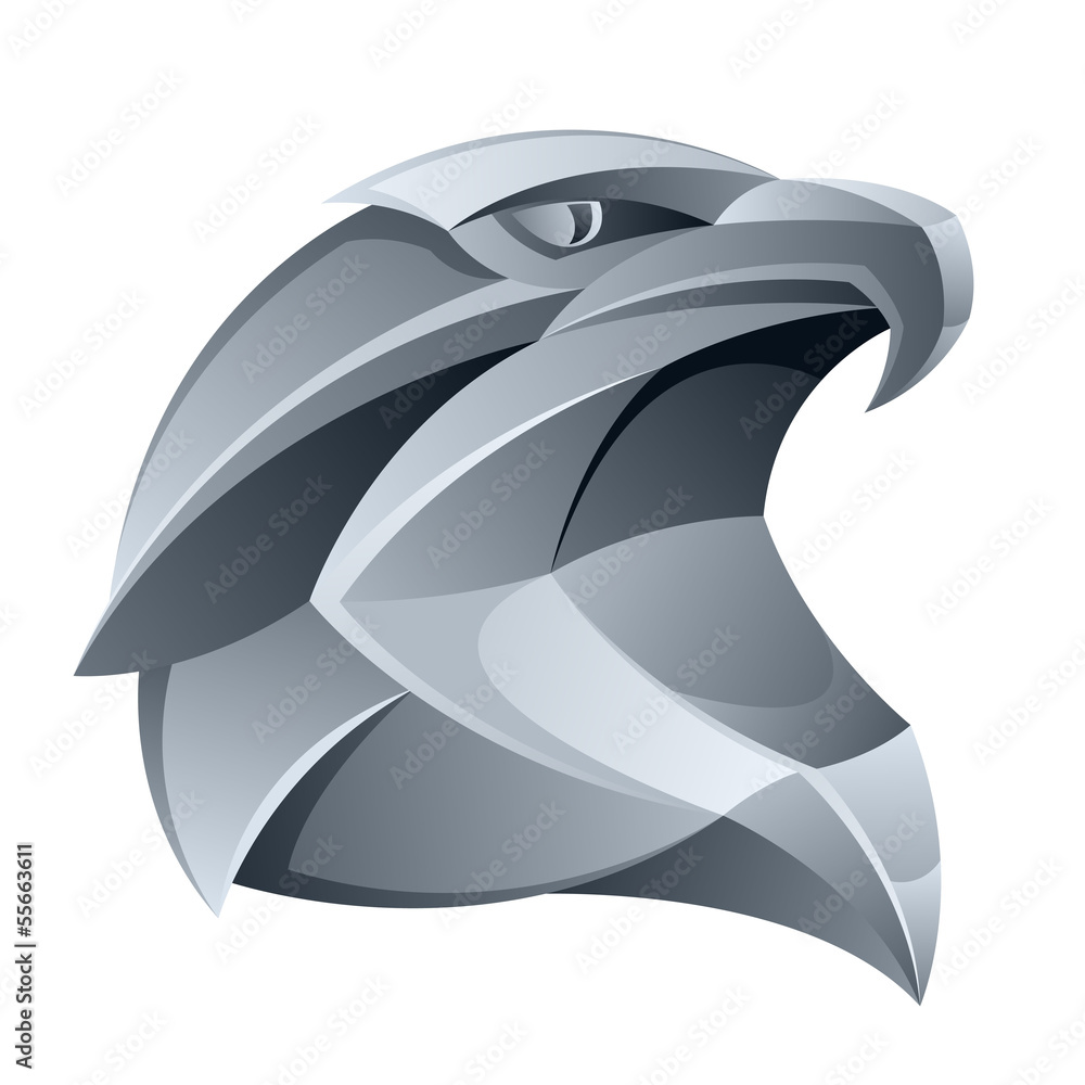 Naklejka premium Silver eagle head