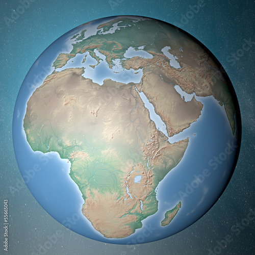 Mondo terra globo Africa Medio Oriente photo