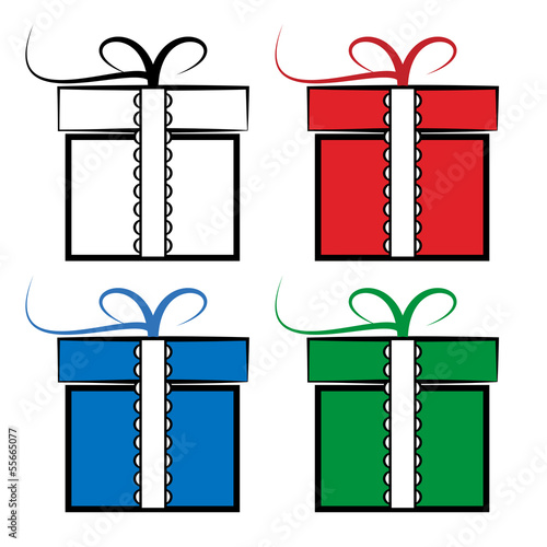 Vector set of colorful gift box symbols