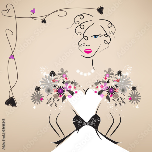 Young lady in lovely dress