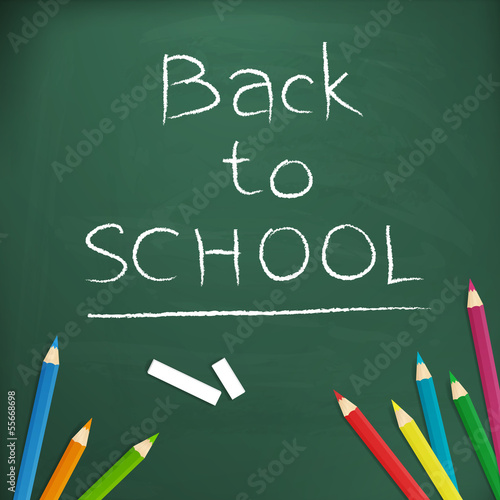 Back to school written on blackboard