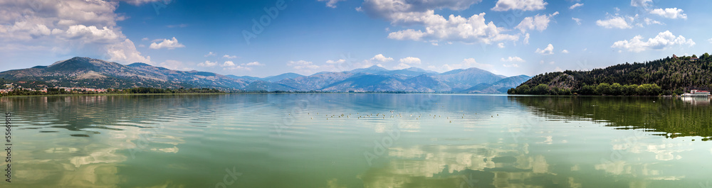 Fototapeta premium Panoramic view of Kastoria lake, Greece