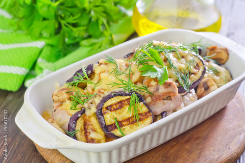 eggplants with meat and cheese