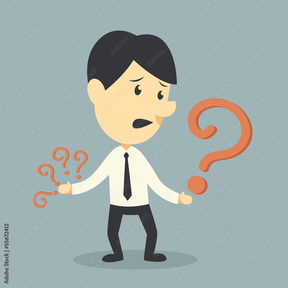 Businessman with Question mark symbol Businessman with Question mark symbol