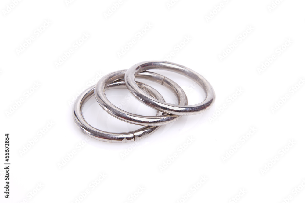metal rings completely isolated on white metal rings completely isolated on white
