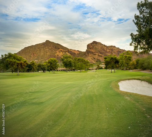 Golf course in Scottsdale, AZ Camelback Mountain photo